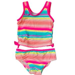 OSHKOSH B’GOSH 2 Pc Swimsuit Size 12 Months Pink Peach Purple Blue Yellow